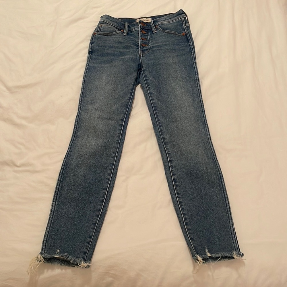 Madewell 10” High Rise Skinny Button Front Size 25